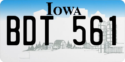 IA license plate BDT561
