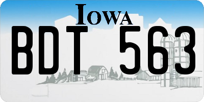 IA license plate BDT563