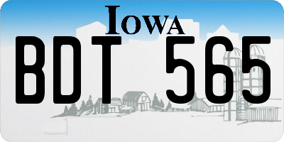 IA license plate BDT565