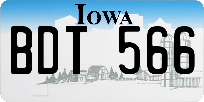 IA license plate BDT566
