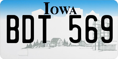 IA license plate BDT569