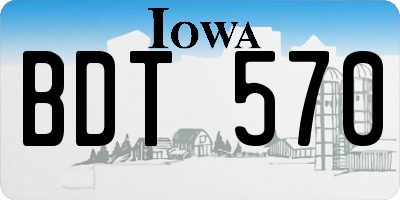 IA license plate BDT570