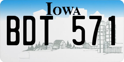 IA license plate BDT571