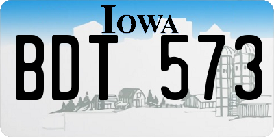 IA license plate BDT573