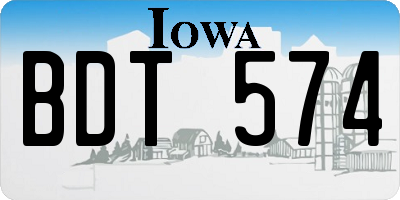 IA license plate BDT574