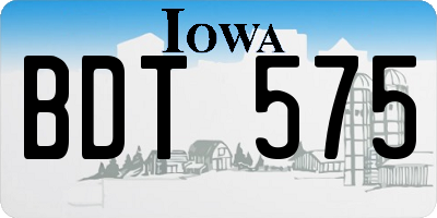 IA license plate BDT575