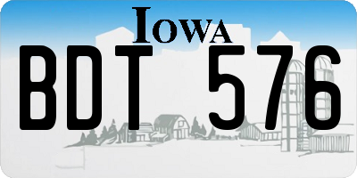 IA license plate BDT576