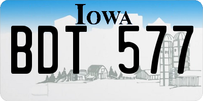 IA license plate BDT577
