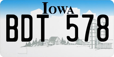 IA license plate BDT578