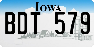 IA license plate BDT579