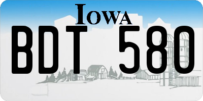 IA license plate BDT580