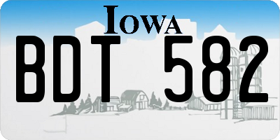 IA license plate BDT582