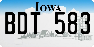 IA license plate BDT583