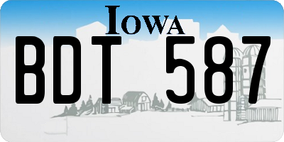 IA license plate BDT587