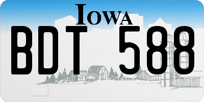 IA license plate BDT588