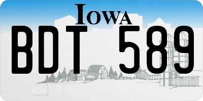 IA license plate BDT589