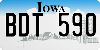 IA license plate BDT590