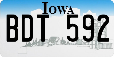 IA license plate BDT592