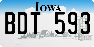 IA license plate BDT593