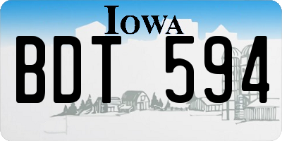 IA license plate BDT594