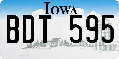 IA license plate BDT595