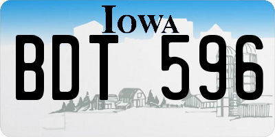IA license plate BDT596