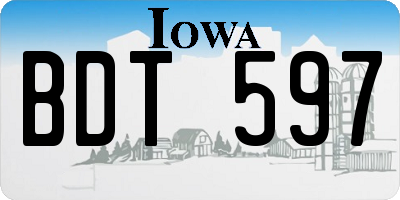 IA license plate BDT597