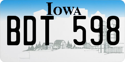 IA license plate BDT598