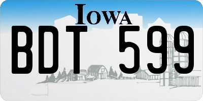 IA license plate BDT599