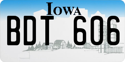 IA license plate BDT606