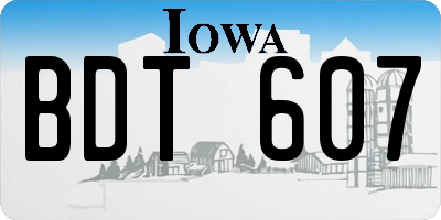 IA license plate BDT607