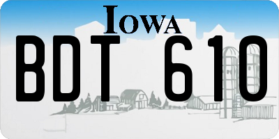 IA license plate BDT610