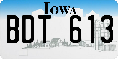 IA license plate BDT613