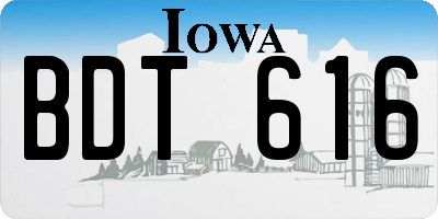 IA license plate BDT616