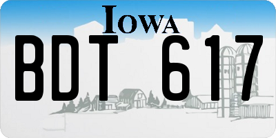 IA license plate BDT617