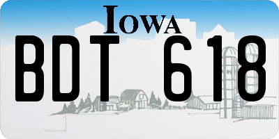 IA license plate BDT618