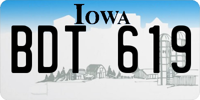 IA license plate BDT619