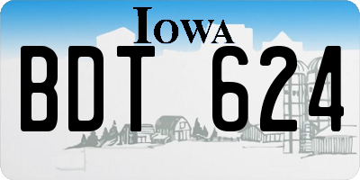 IA license plate BDT624