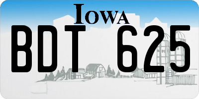 IA license plate BDT625