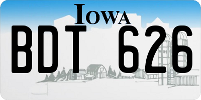 IA license plate BDT626
