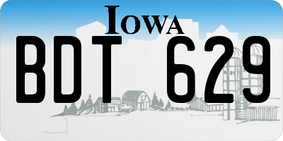 IA license plate BDT629
