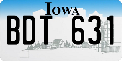 IA license plate BDT631