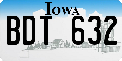 IA license plate BDT632