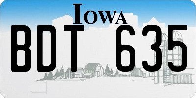 IA license plate BDT635
