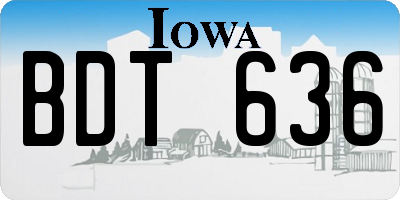 IA license plate BDT636