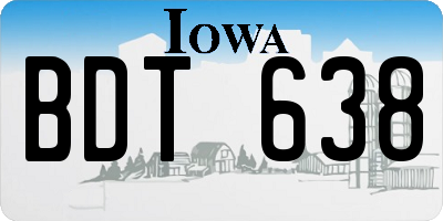 IA license plate BDT638