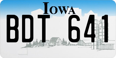 IA license plate BDT641