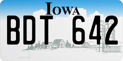 IA license plate BDT642