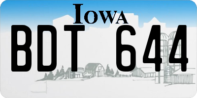 IA license plate BDT644