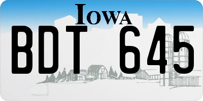 IA license plate BDT645